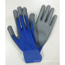 Blue Nylon Grey Palm Dipped PU Gloves Work Glove China